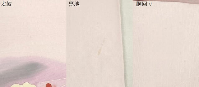 平和屋着物●塩瀬　九寸名古屋帯　ろうけつ染め　舞花文　正絹　逸品　CABH6628dy