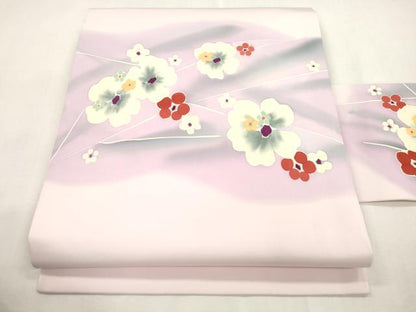 平和屋着物●塩瀬　九寸名古屋帯　ろうけつ染め　舞花文　正絹　逸品　CABH6628dy