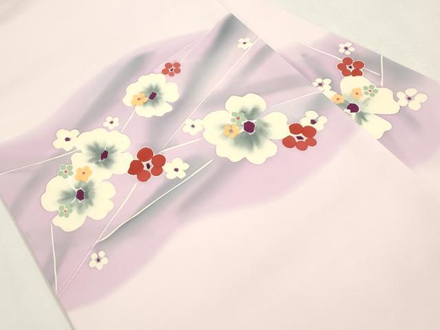 平和屋着物●塩瀬　九寸名古屋帯　ろうけつ染め　舞花文　正絹　逸品　CABH6628dy