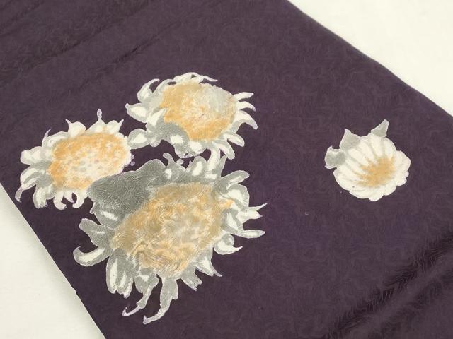平和屋着物●アンティーク　大正ロマン　九寸開き名古屋帯　草花文　正絹　逸品　CABH6630dy