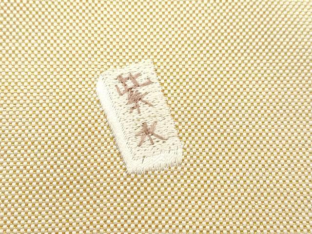 平和屋着物●八寸名古屋帯　総刺繍　梟　金糸　正絹　逸品　CABH6633dy