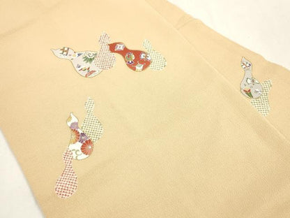 平和屋着物●九寸名古屋帯　瓢箪　金足　鬼しぼ縮緬　正絹　逸品　CABH6634dy