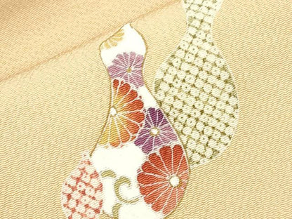平和屋着物●九寸名古屋帯　瓢箪　金足　鬼しぼ縮緬　正絹　逸品　CABH6634dy