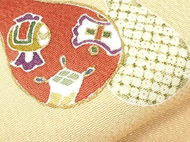 平和屋着物●九寸名古屋帯　瓢箪　金足　鬼しぼ縮緬　正絹　逸品　CABH6634dy