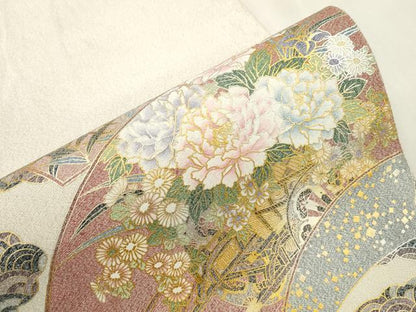 平和屋着物●綴れ　太鼓柄袋帯　地紙飛鶴花車文　金彩　正絹　逸品　CABH6638dy