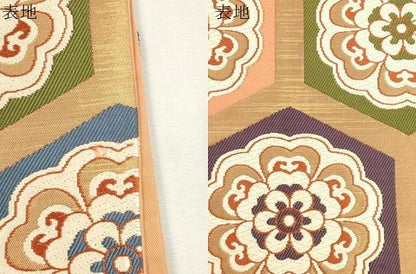 平和屋着物●六通柄　本袋帯　唐織　亀甲花文　金糸　正絹　逸品　CABH6641dy