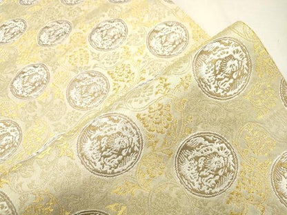 平和屋着物●六通柄袋帯　更紗花鳥丸文　金糸　正絹　逸品　CABH6649dy