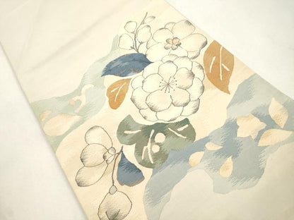平和屋着物●太鼓柄袋帯　すくい織　辻が花　正絹　逸品　CABH6651dy