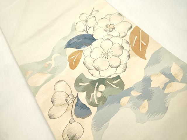 平和屋着物●太鼓柄袋帯　すくい織　辻が花　正絹　逸品　CABH6651dy