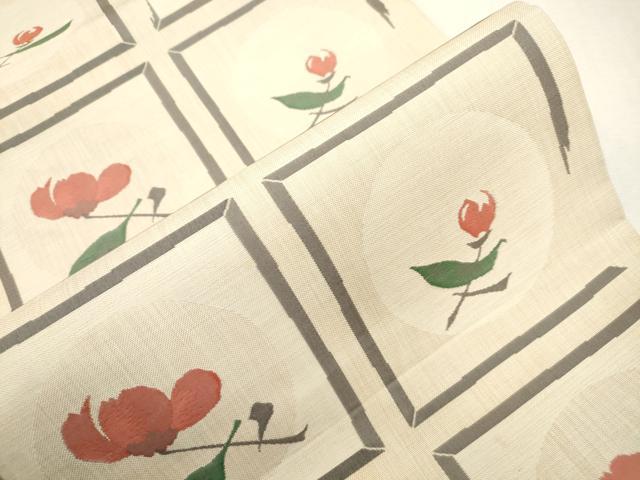 平和屋着物●名門木屋太　今河織物　六通柄袋帯　草花文　正絹　逸品　CABH6652dy