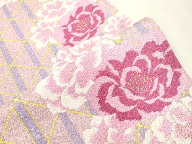 平和屋着物●六通柄袋帯　舞花文　金糸　正絹　逸品　CABH6671dy