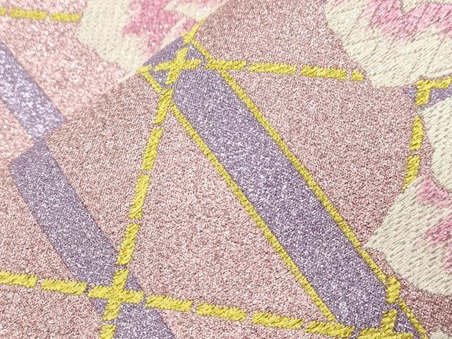 平和屋着物●六通柄袋帯　舞花文　金糸　正絹　逸品　CABH6671dy