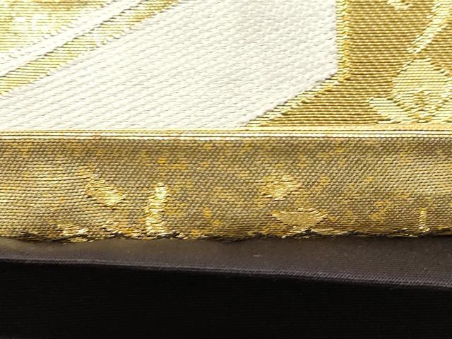 平和屋着物●六通柄袋帯　亀甲鳳凰花文　金糸　正絹　逸品　CABH6673dy