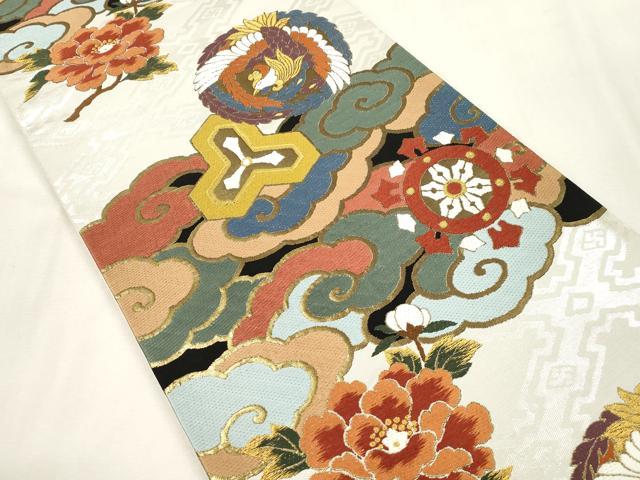 平和屋着物●六通柄袋帯　唐織　新能裳錦　金糸　正絹　逸品　CABH6674dy