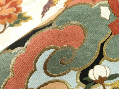 平和屋着物●六通柄袋帯　唐織　新能裳錦　金糸　正絹　逸品　CABH6674dy