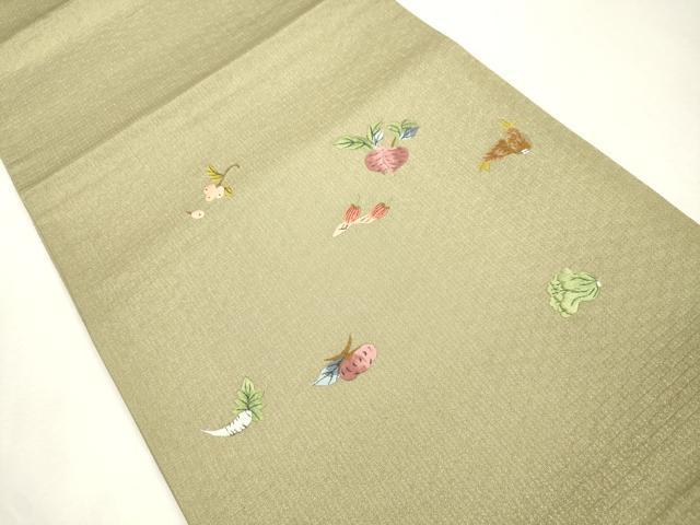 平和屋着物●太鼓柄袋帯　総刺繍　成り物　金糸　正絹　逸品　CABH6684dy