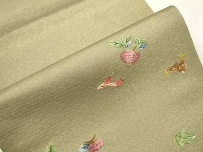 平和屋着物●太鼓柄袋帯　総刺繍　成り物　金糸　正絹　逸品　CABH6684dy