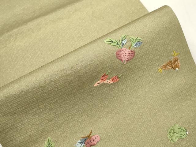 平和屋着物●太鼓柄袋帯　総刺繍　成り物　金糸　正絹　逸品　CABH6684dy