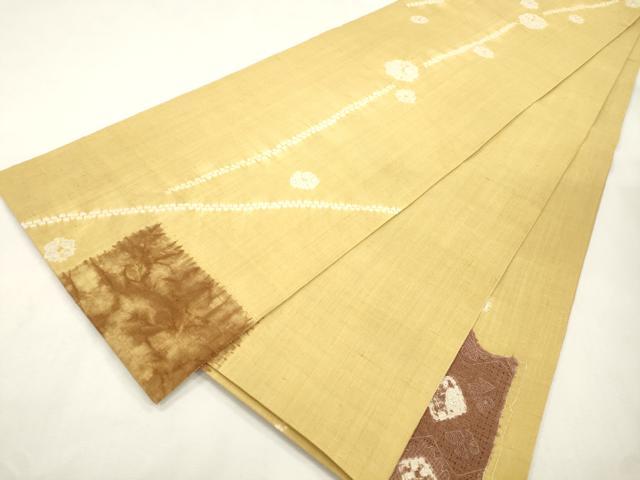 平和屋着物●中国三大刺繍　スワトウ刺繍　相良刺繍　総刺繍　両面　袋帯　紬地　絞り　横段文　正絹　逸品　CABH6685dy
