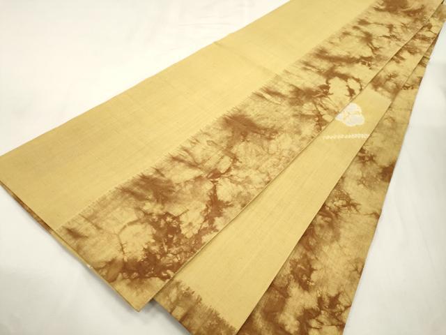 平和屋着物●中国三大刺繍　スワトウ刺繍　相良刺繍　総刺繍　両面　袋帯　紬地　絞り　横段文　正絹　逸品　CABH6685dy