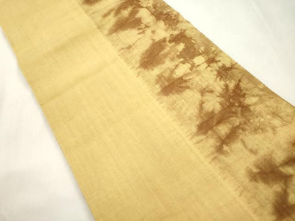 平和屋着物●中国三大刺繍　スワトウ刺繍　相良刺繍　総刺繍　両面　袋帯　紬地　絞り　横段文　正絹　逸品　CABH6685dy