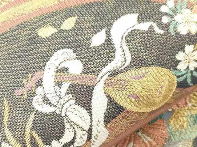 平和屋着物●両面　両方向　全通柄袋帯　羽衣天女博説　浄瑠璃絵巻　金糸　正絹　逸品　CABH6688dy