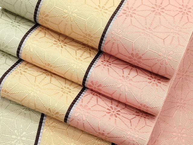 平和屋着物●本場筑前博多織　半幅帯　麻の葉間道　正絹　逸品　CABH6706dy