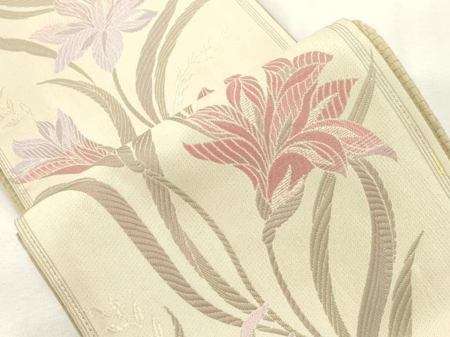 平和屋着物●半幅帯　草花文　CABH6708dy