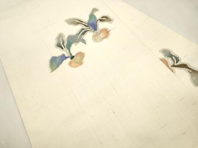 平和屋着物●九寸名古屋帯　紬地　和紙　株　正絹　逸品　CABH6712dy