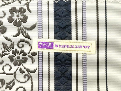 平和屋着物●本場筑前博多織　八寸名古屋帯　草花間道　さが美扱い　正絹　逸品　CABH6718dy