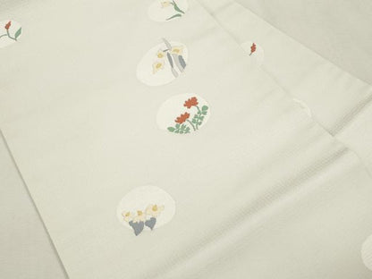 平和屋着物●九寸名古屋帯　草花丸文　逸品　CABH6727dy