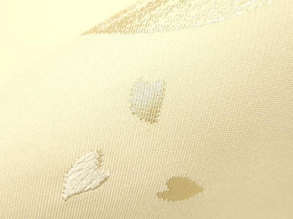 平和屋着物●九寸開き名古屋帯　唐織　舞桜文　金糸　正絹　逸品　CABH6730dy