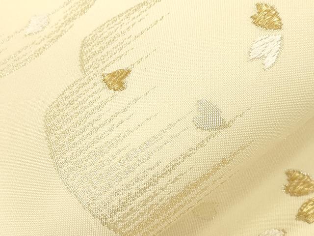 平和屋着物●九寸開き名古屋帯　唐織　舞桜文　金糸　正絹　逸品　CABH6730dy