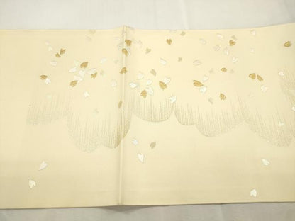 平和屋着物●九寸開き名古屋帯　唐織　舞桜文　金糸　正絹　逸品　CABH6730dy