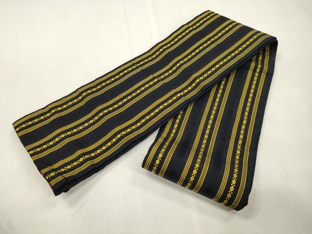 平和屋着物●本場筑前博多織　両面　半幅帯　献上　正絹　逸品　CABH6737dy