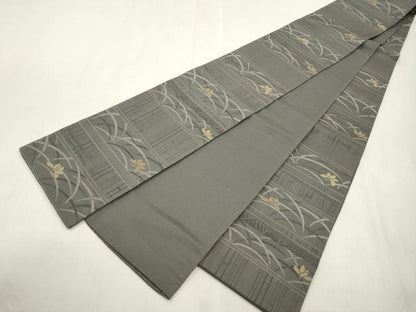 平和屋着物●こむさでもーど・COMME CA DU MODE　半幅帯　草花文　正絹　逸品　CABH6742dy