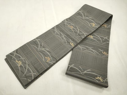平和屋着物●こむさでもーど・COMME CA DU MODE　半幅帯　草花文　正絹　逸品　CABH6742dy