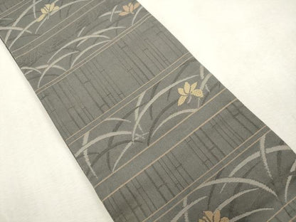 平和屋着物●こむさでもーど・COMME CA DU MODE　半幅帯　草花文　正絹　逸品　CABH6742dy