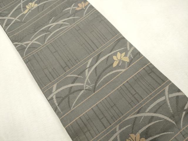 平和屋着物●こむさでもーど・COMME CA DU MODE　半幅帯　草花文　正絹　逸品　CABH6742dy