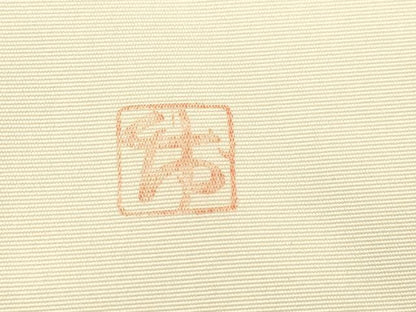 平和屋着物●塩瀬　つけ帯　作家物　風景文　正絹　逸品　CABH6747dy