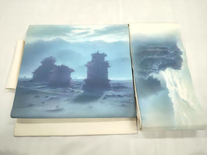 平和屋着物●塩瀬　つけ帯　作家物　風景文　正絹　逸品　CABH6747dy