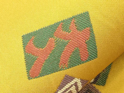 平和屋着物●本場筑前博多織　半幅帯　色紙間道　正絹　逸品　CABH6753dy