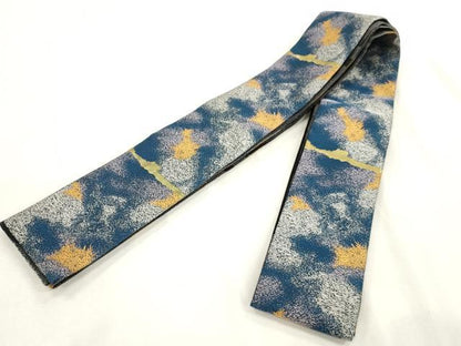 平和屋着物●男性　両面　角帯　霞文　金糸　正絹　逸品　CABH6760dy