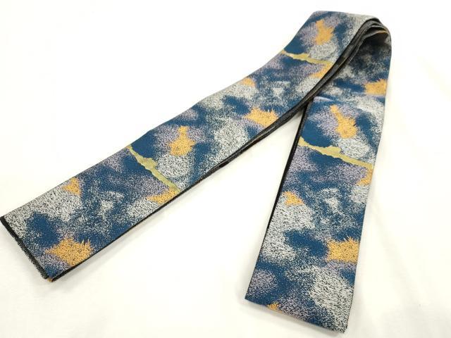 平和屋着物●男性　両面　角帯　霞文　金糸　正絹　逸品　CABH6760dy
