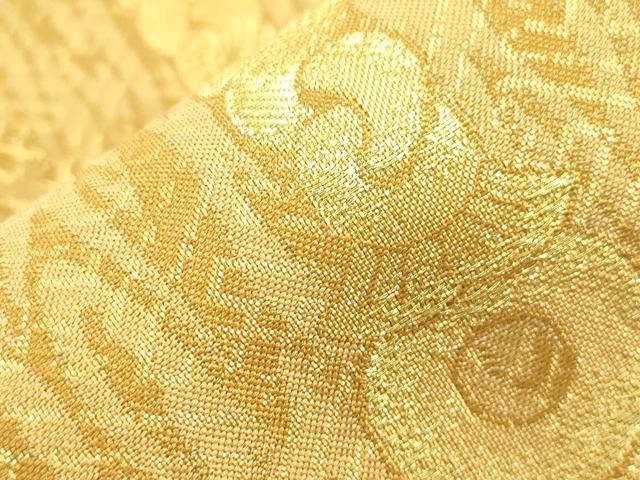 平和屋着物●男性　両面　角帯　間道　金糸　正絹　逸品　CABH6761dy
