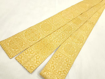 平和屋着物●男性　角帯　幾何学文　正絹　逸品　CABH6763dy