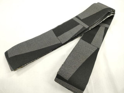 平和屋着物●男性　両面　角帯　草花文　正絹　逸品　CABH6764dy