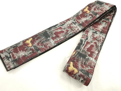 平和屋着物●男性　両面　角帯　幾何学文　正絹　逸品　CABH6765dy