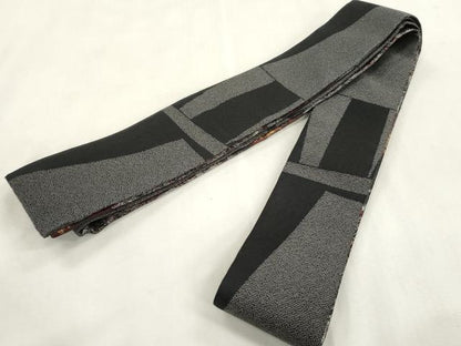 平和屋着物●男性　両面　角帯　幾何学文　正絹　逸品　CABH6765dy