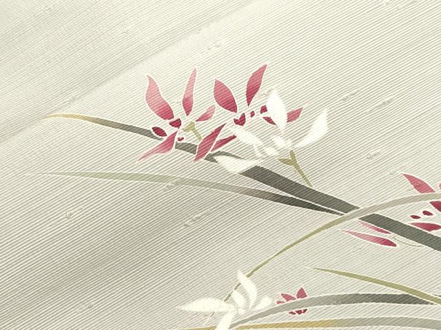 平和屋着物●八寸名古屋帯　紬地　草花文　名古屋仕立て　正絹　逸品　CABH6772dy